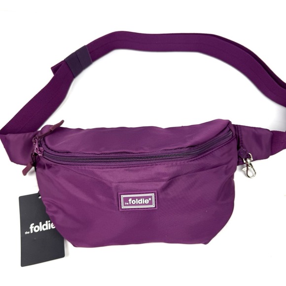 The Foldie Handbags - The Foldie Belt Bag Waist Pack Purple Nylon Travel Crossbody RFID‎ Brand New